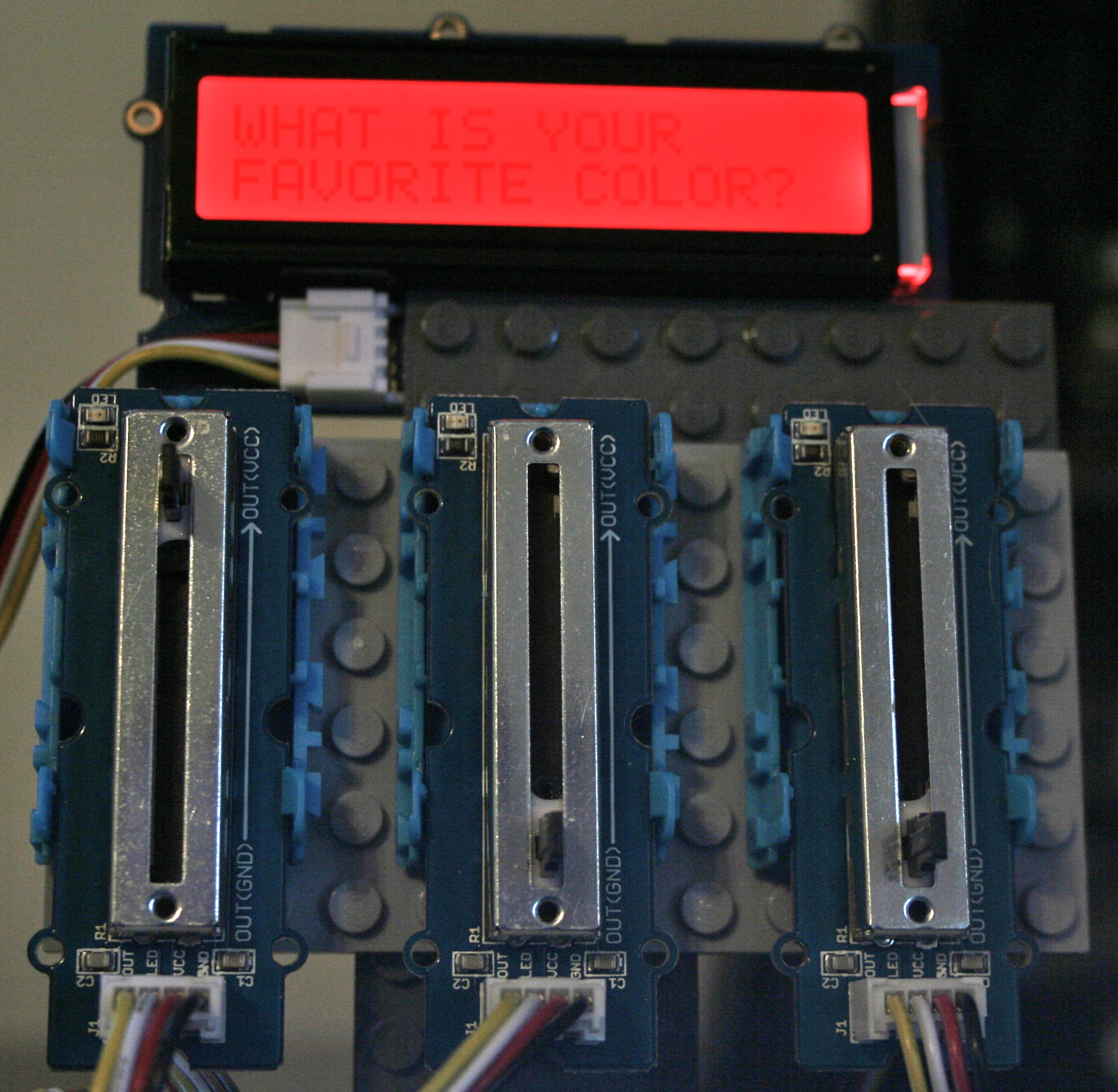 Slide potentiometer is maximized for red.